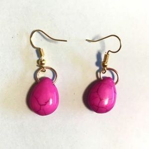 Hot Pink Teardrop Dangle Earrings 💖